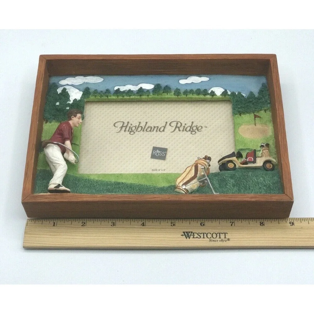 RUSS Highland Ridge 3D Golf Photo Frame‎ Shadowbox - Holds 6x4 EUC